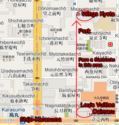 WINGS京都の地図